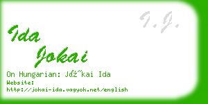 ida jokai business card